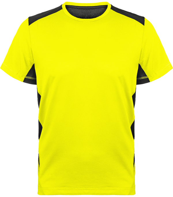 Tee shirt sport homme bicolore face Fluorescent Yellow / Black