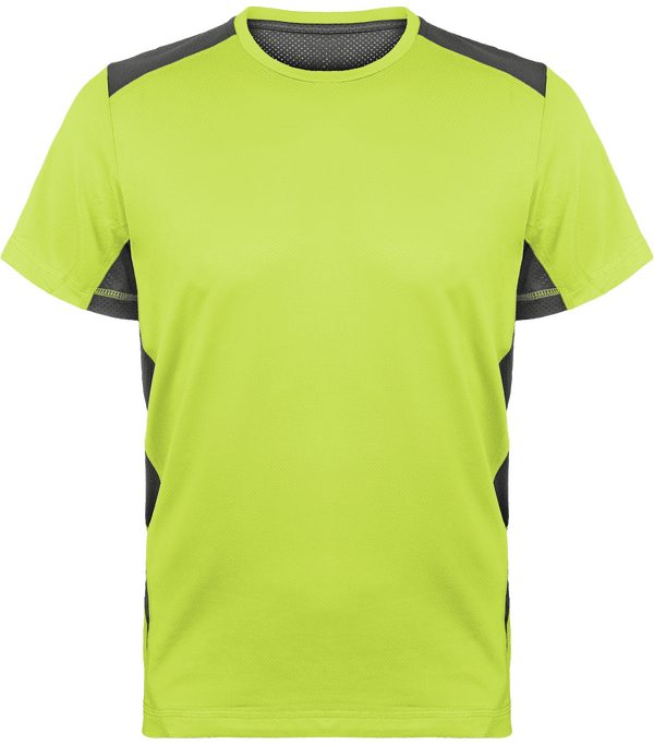 Tee shirt sport homme bicolore face Lime / Dark Grey