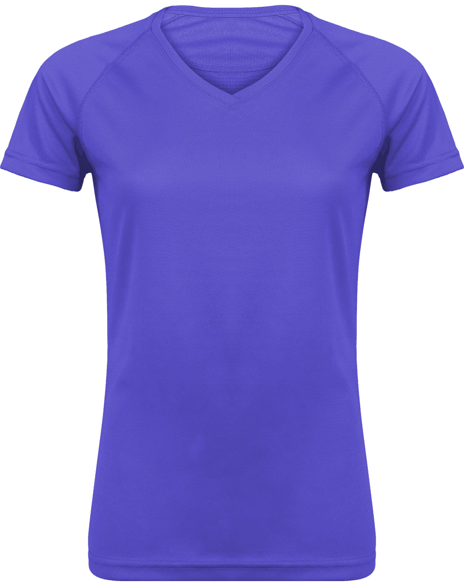 Women's Sports T-Shirt | V-Neck And Short Sleeves Violet