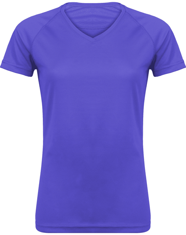Camiseta Deporte Cuello V Mujer | Cuello V Y Manga Corta Violet