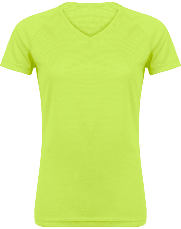 Camiseta Deporte Cuello V Mujer | Cuello V Y Manga Corta Lime
