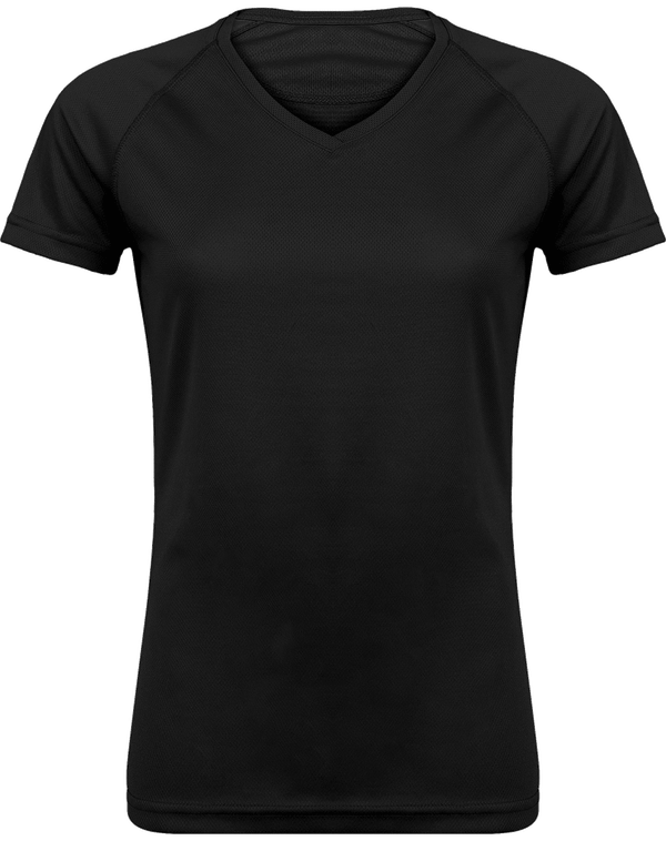 Camiseta Deporte Cuello V Mujer | Cuello V Y Manga Corta Black