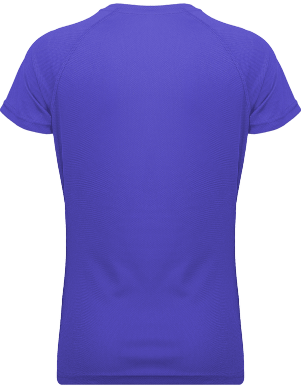 Tee shirt sport manches courtes col v femme dos Violet