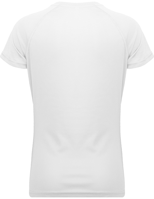 Tee shirt sport manches courtes col v femme dos White