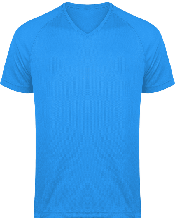 Camiseta Hombre Cuello V | Impresión Y Bordado Aqua Blue