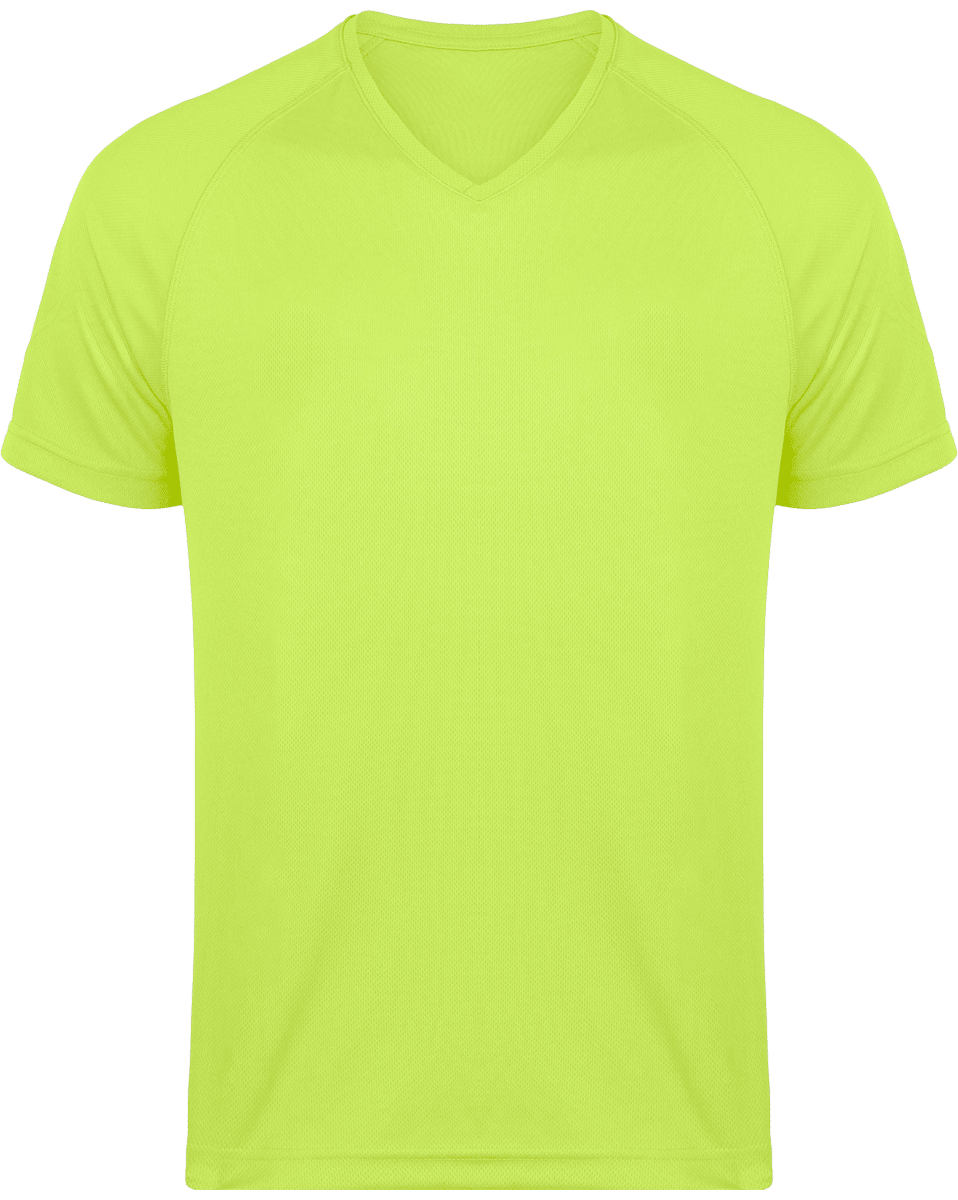 Men's Sports V-Neck T-Shirt | Print And Embroidery Lime