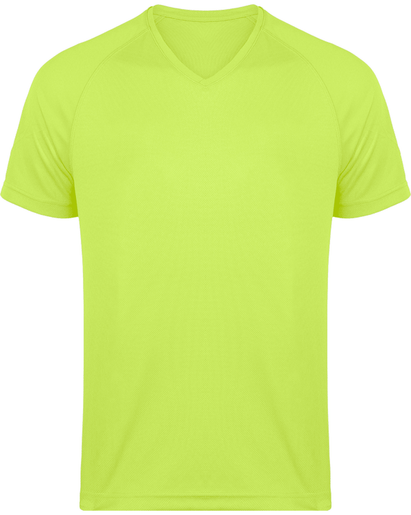 T-Shirt Sport Homme Col V | Impression Et Broderie Lime