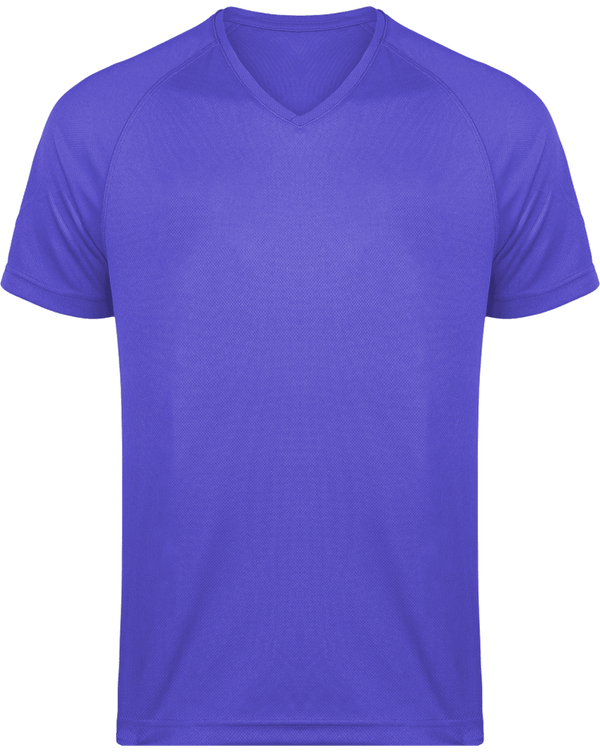 T-Shirt Sport Homme Col V | Impression Et Broderie Violet