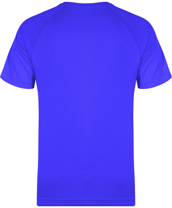 Tee shirt sport manches courtes col v homme dos Sporty Royal Blue
