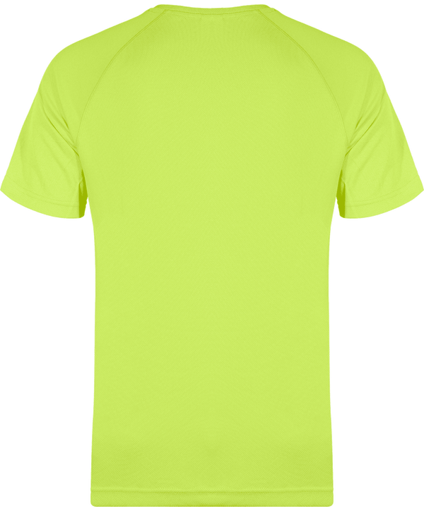 Tee shirt sport manches courtes col v homme dos Lime
