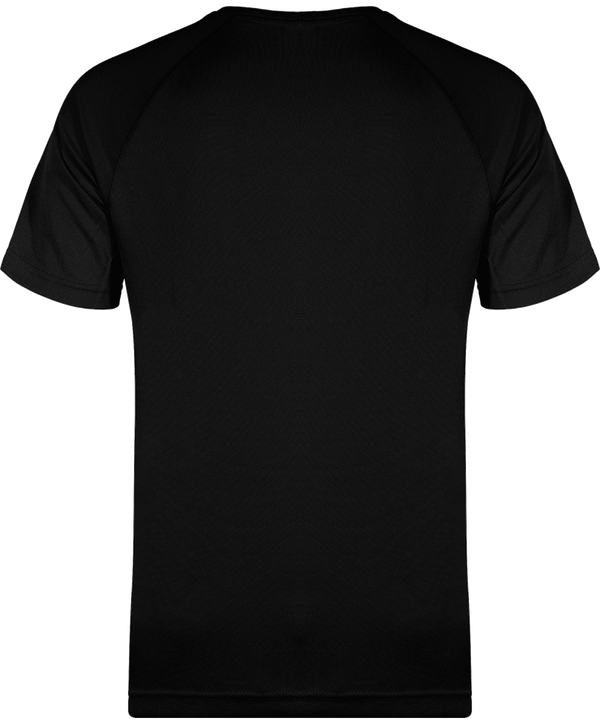Tee shirt sport manches courtes col v homme dos Black