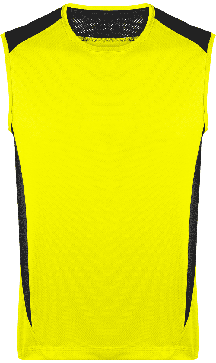 Camisetas Sin Mangas De Deporte Unisex | Bordado Y Estampado Fluorescent Yellow / Black