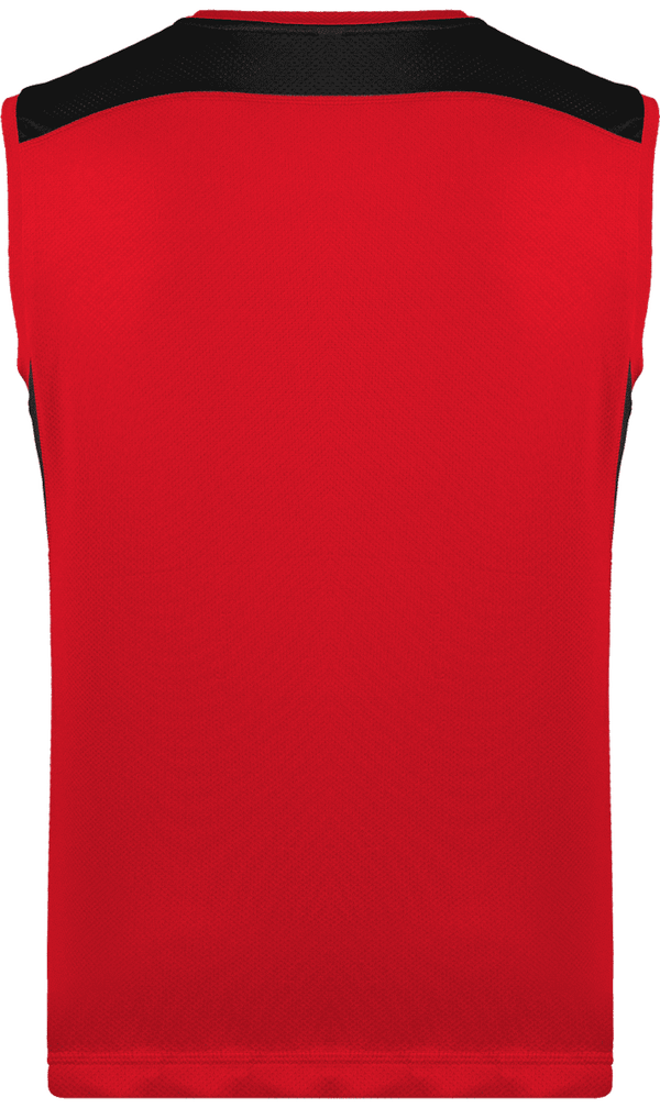Debardeur sport bicolore unisexe dos Red / Black