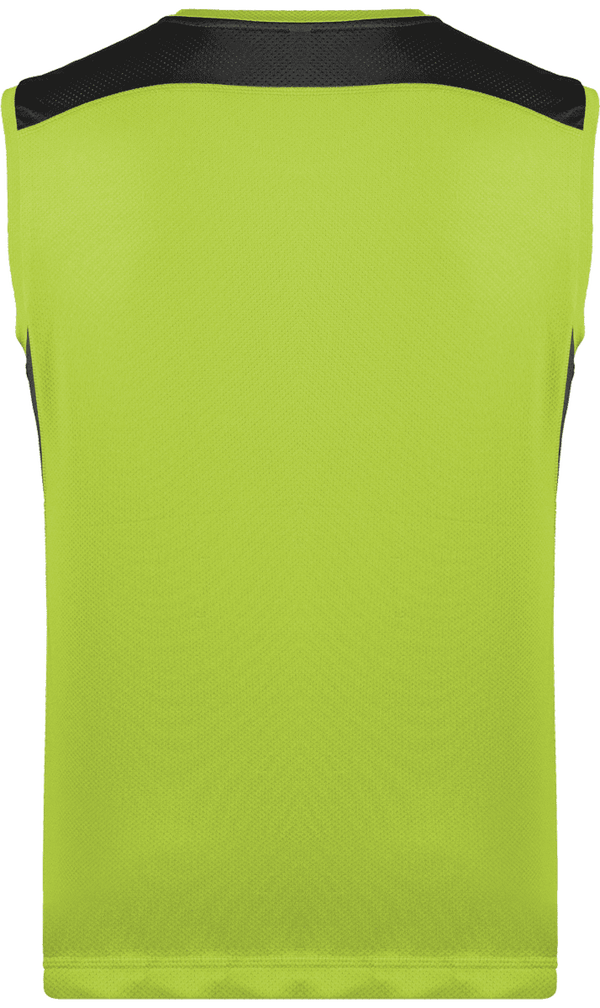 Debardeur sport bicolore unisexe dos Lime / Dark Grey