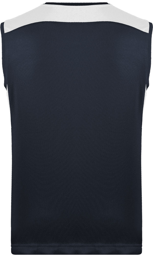 Debardeur sport bicolore unisexe dos Navy / White