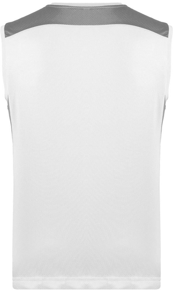 Debardeur sport bicolore unisexe dos White / Fine Grey