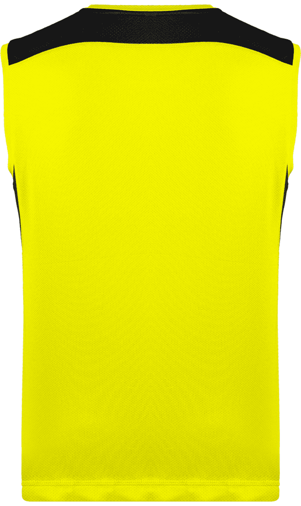 Debardeur sport bicolore unisexe dos Fluorescent Yellow / Black