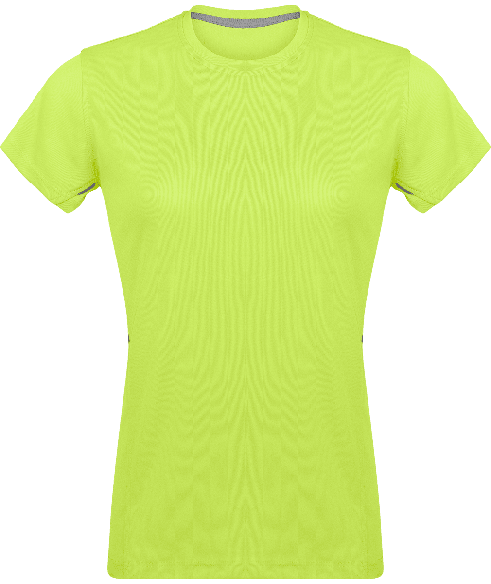 T-Shirt Femme Sport | Léger Et Respirant | Bi-Matière Lime / Silver