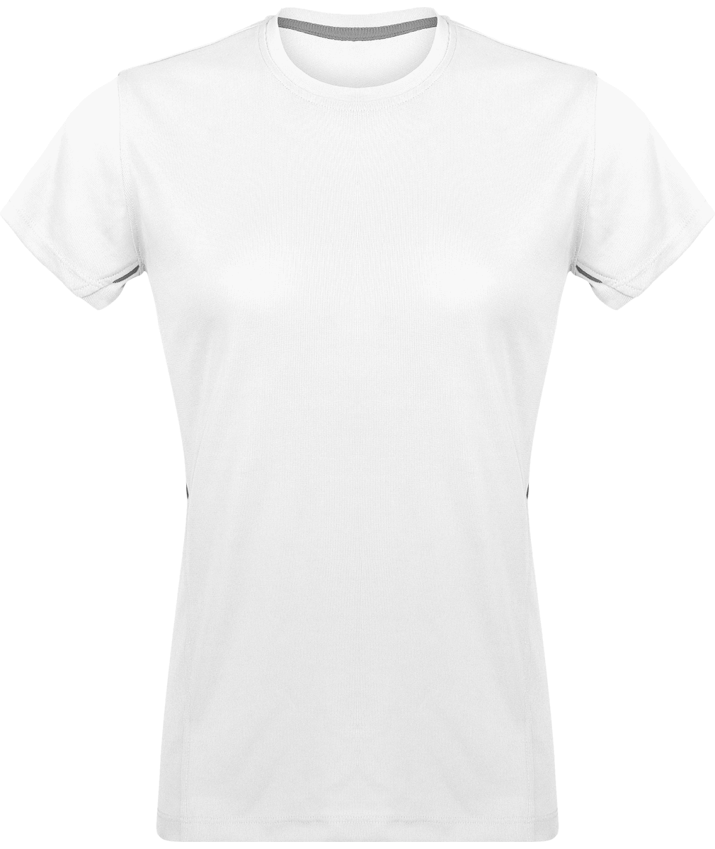 Women's Sports T-Shirt | Light And Breathable | Bi-Material White / Silver