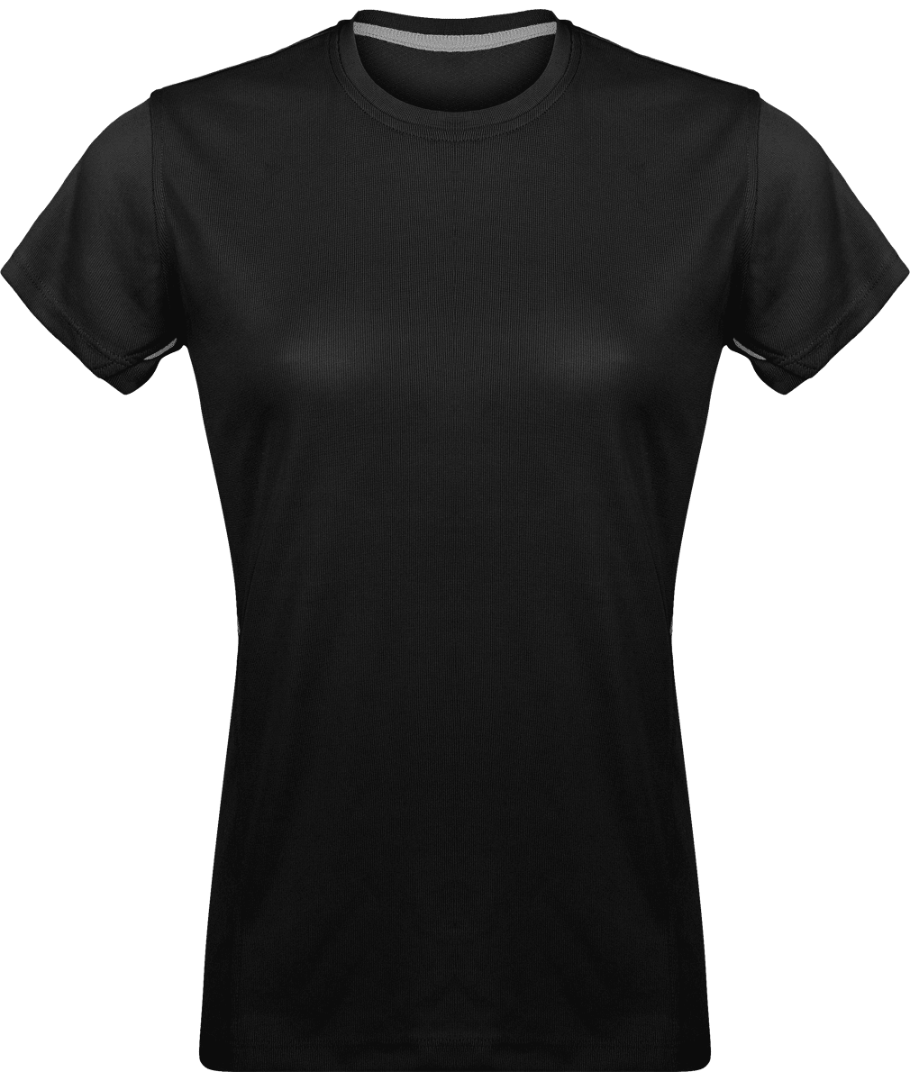 Women's Sports T-Shirt | Light And Breathable | Bi-Material Black / Silver