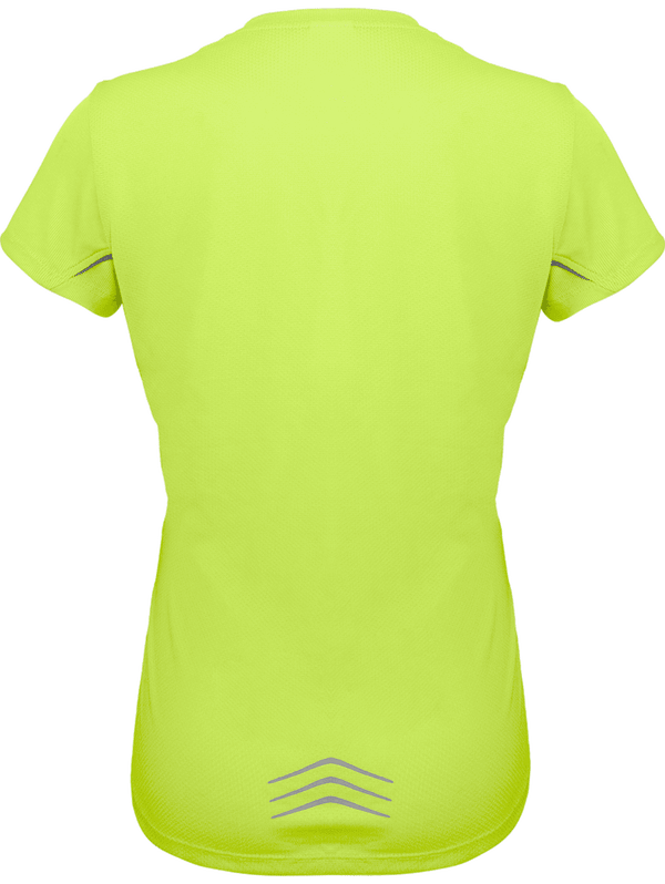 Tee shirt sport bi matieres manches courte femme dos Lime / Silver