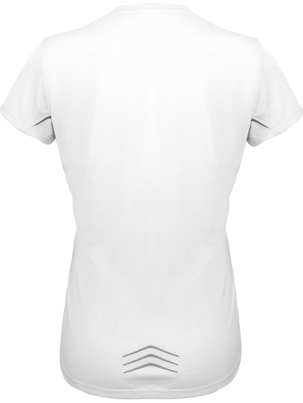 Tee shirt sport bi matieres manches courte femme dos White / Silver
