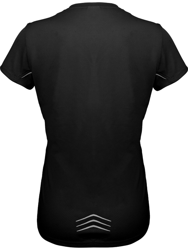 Tee shirt sport bi matieres manches courte femme dos Black / Silver