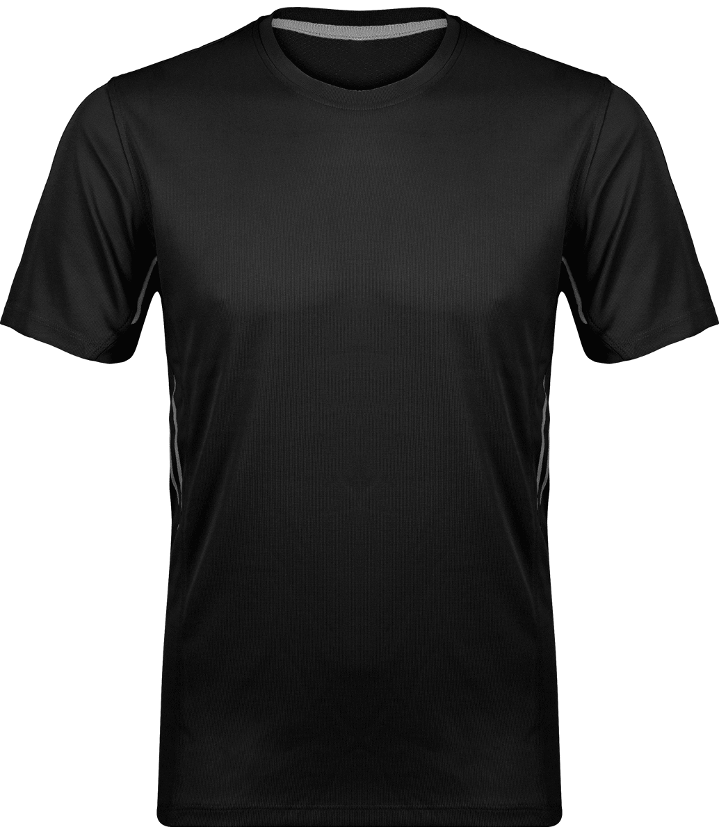 Men's Sports T-Shirt | Light And Breathable | Embroidery & Flex Black / Silver