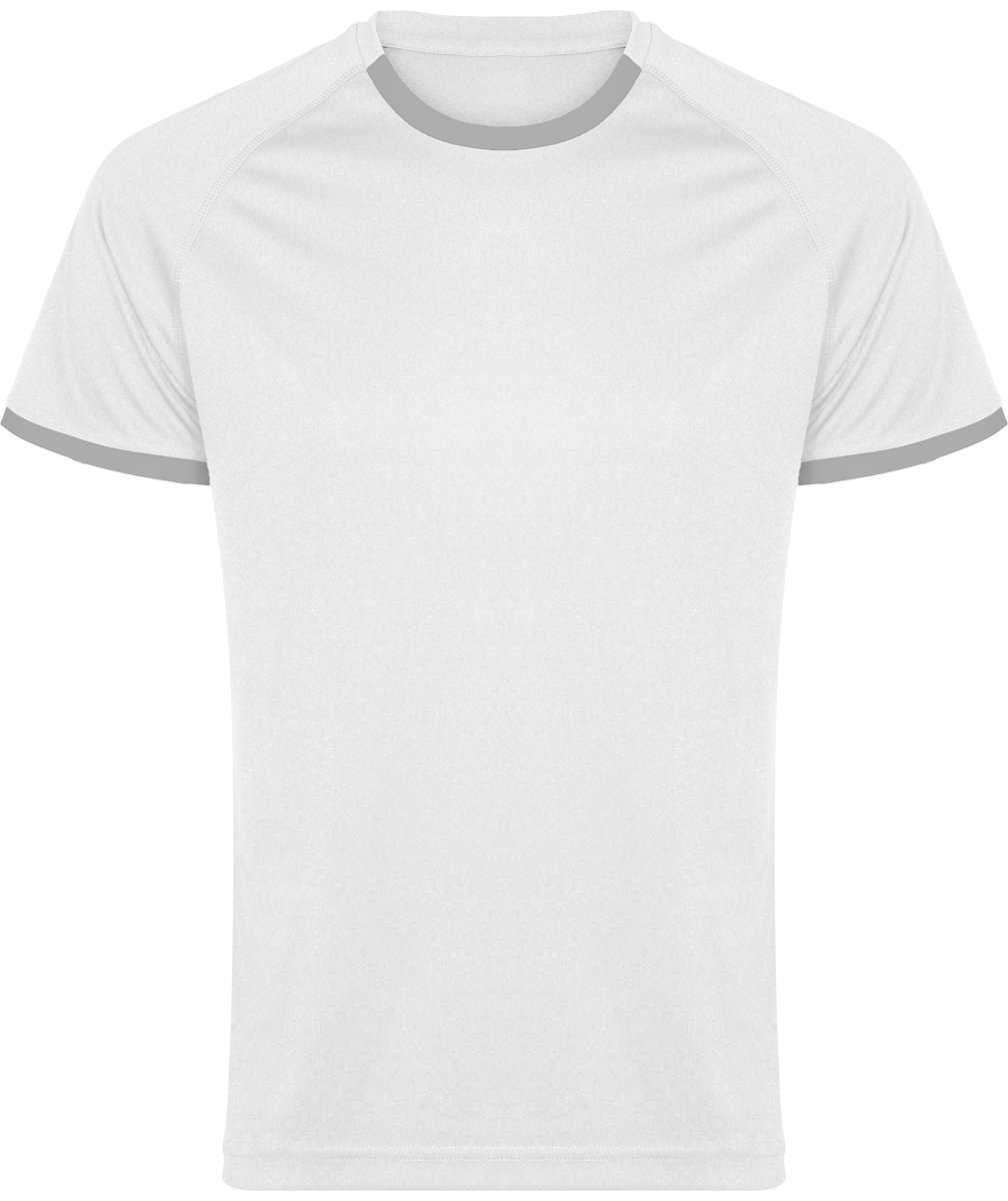 Fluid And Light T-Shirt Ideal For Sports | Embroidery And Print White / Fine Grey