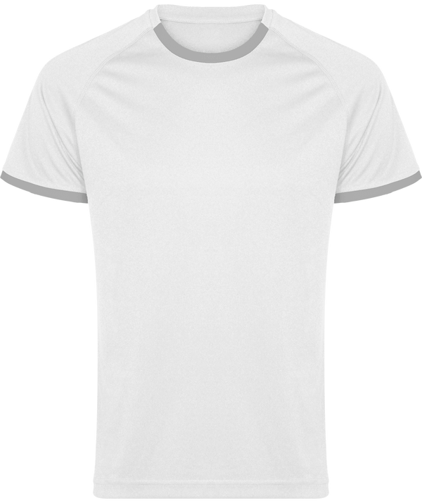 Camiseta Deporte Hombre Personalizada  | Bordado E Impresión | Tunetoo White / Fine Grey