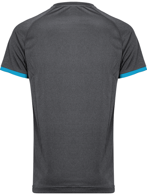 Tee shirt performance dos Dark Grey Heather / Tropical Blue