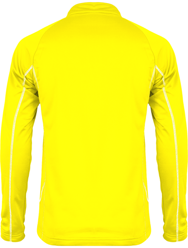 Sweat running 1 4 zip homme dos Fluorescent Yellow