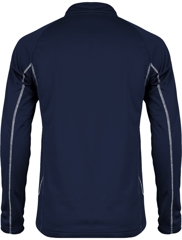 Sweat running 1 4 zip homme dos Sporty Navy