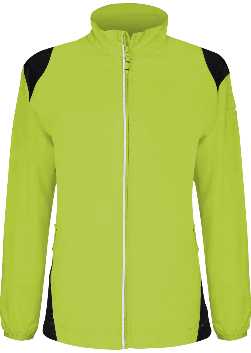 Damen-Sport-Windjacke - Kontrastfarbe Lime / Black