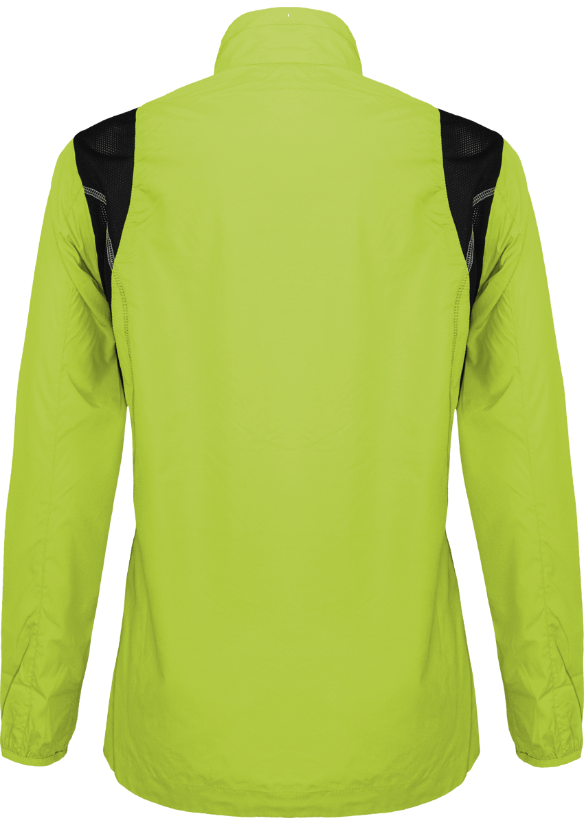 Coupe vent sport contraste femme dos Lime / Black