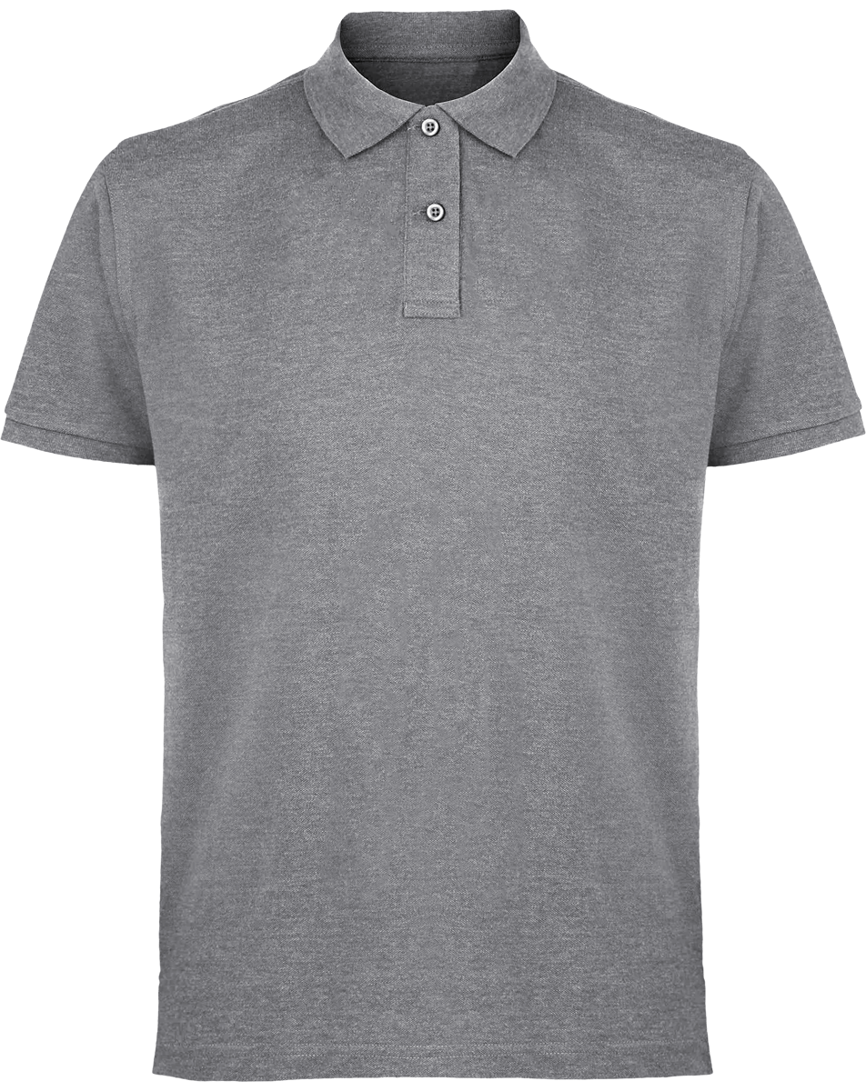 Polo Maille Piqué Homme Personnalisable  Heather Grey*