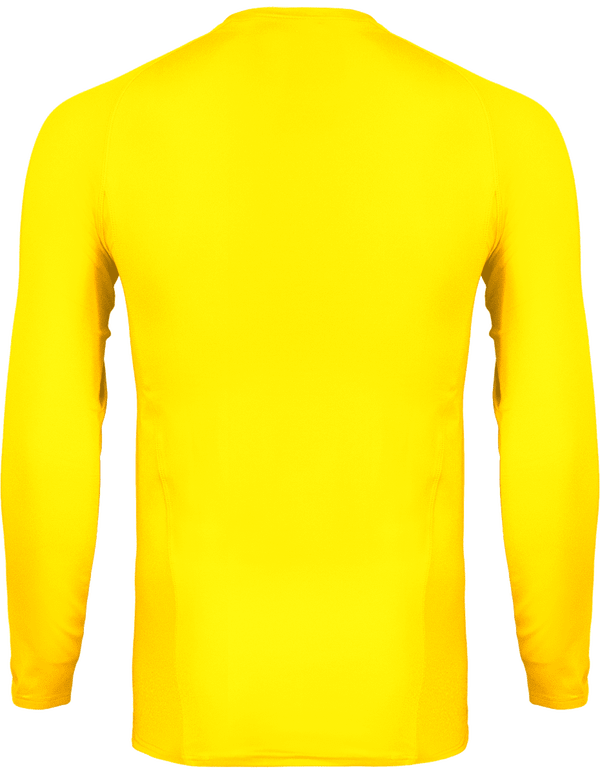 Tee shirt double peau sport manches longues unisexe dos Sporty Yellow