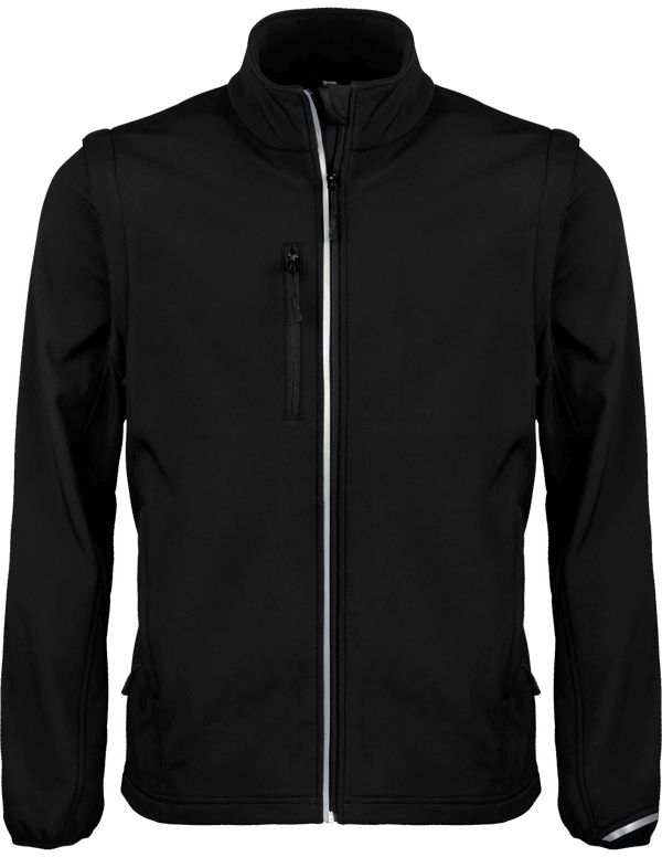 Veste softshell sport manches amovibles unisexe face Black