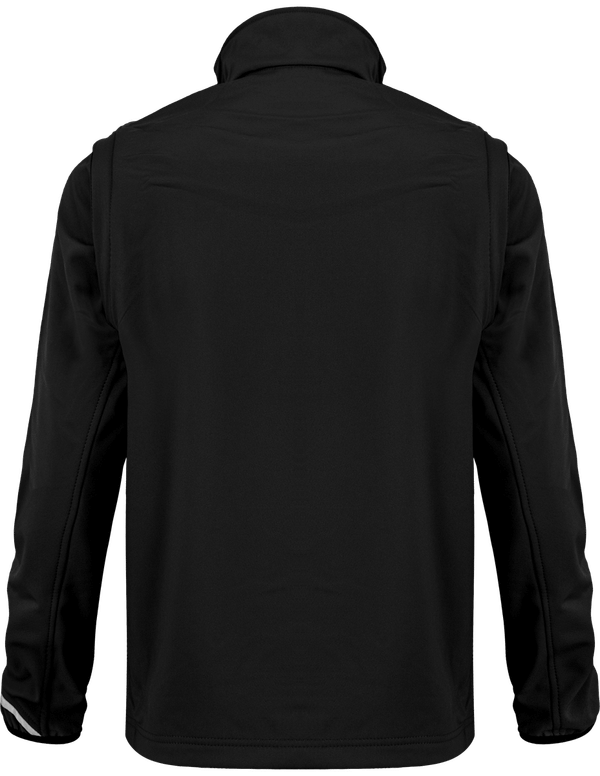 Veste softshell sport manches amovibles unisexe dos Black