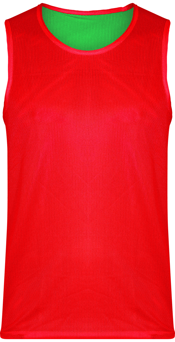 Camiseta De Malla Deporte Reversible Personalizada Sporty Red / Fluorescent Green