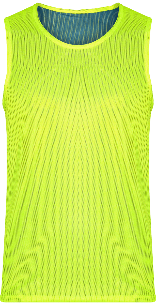 Camiseta De Malla Deporte Reversible Personalizada Fluorescent Yellow / Sporty Royal Blue
