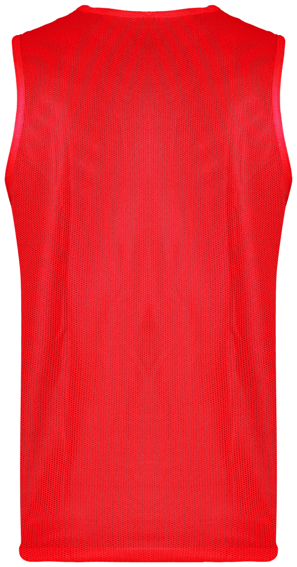 Pa042 chasuble reversible multisports dos Sporty Red / Fluorescent Green