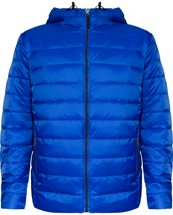 Bestickte Herren Daunenjacke | Handgesteppt Royal Blue / Navy