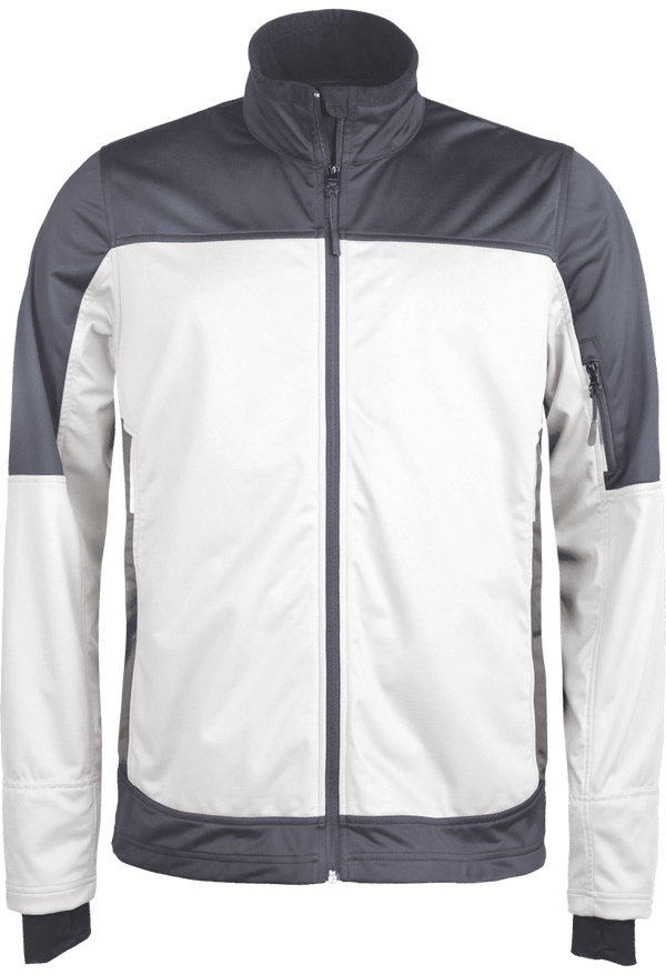 Softshell Imperméable Homme| Broderie Et Impression White / Titanium