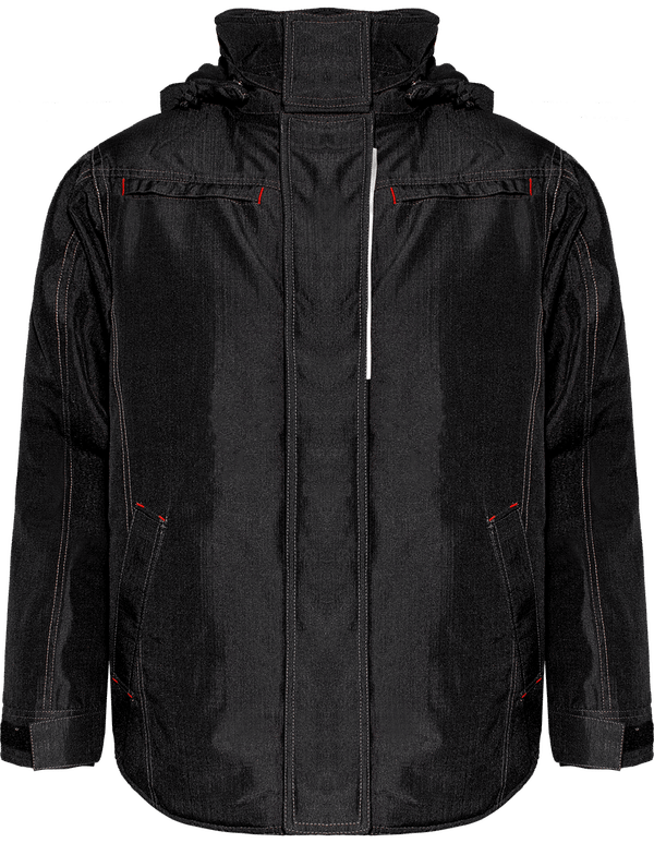 Parka robuste effet denim face Black