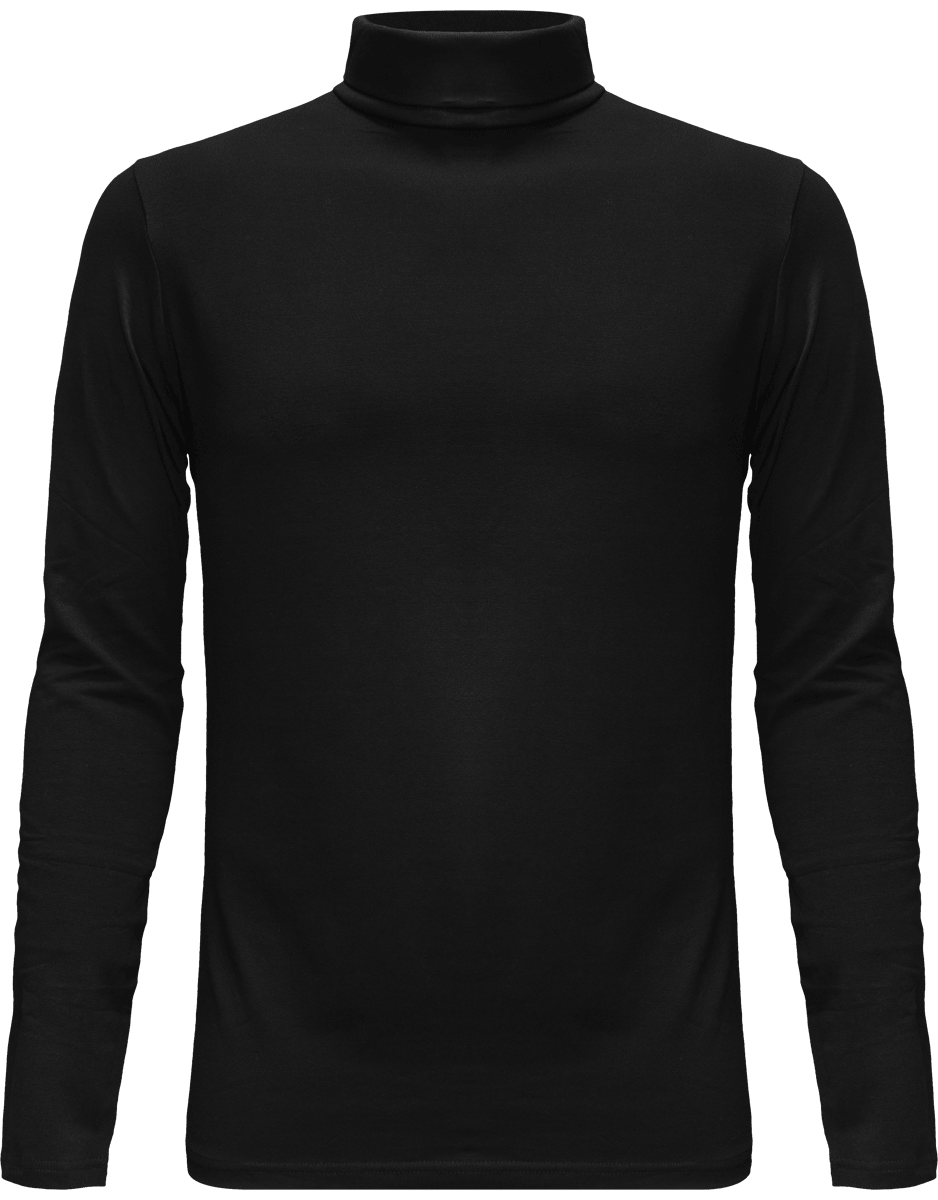 Tee-Shirt Homme Col Roulé | Brodé Et Imprimé  Black