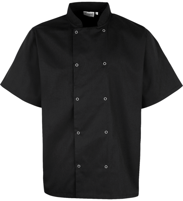 Veste De Chef Manches Courtes Personnalisée Black