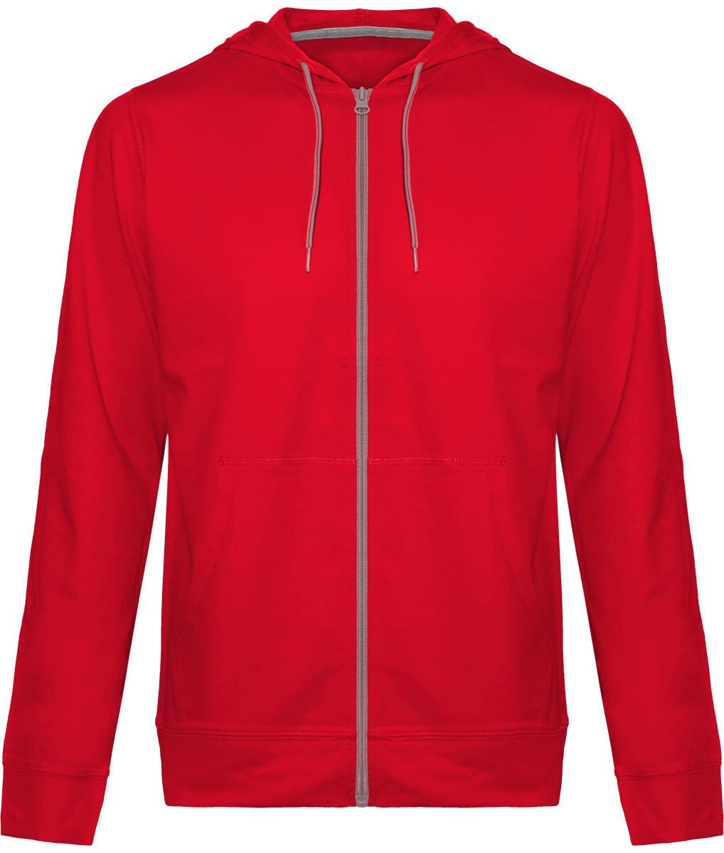 Leichte Baumwoll-Kapuzenjacke | Unisex Red