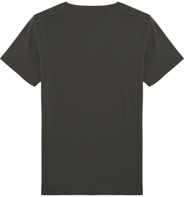 T shirt col v homme 120g stanley hopes slubs dos Anthracite