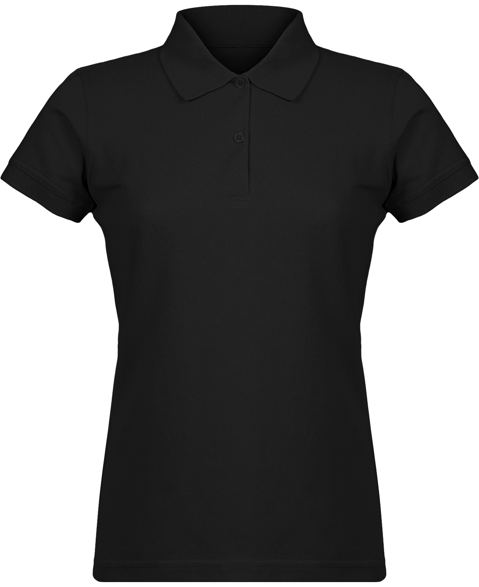 Pique Mesh Polo Shirt For Women Black